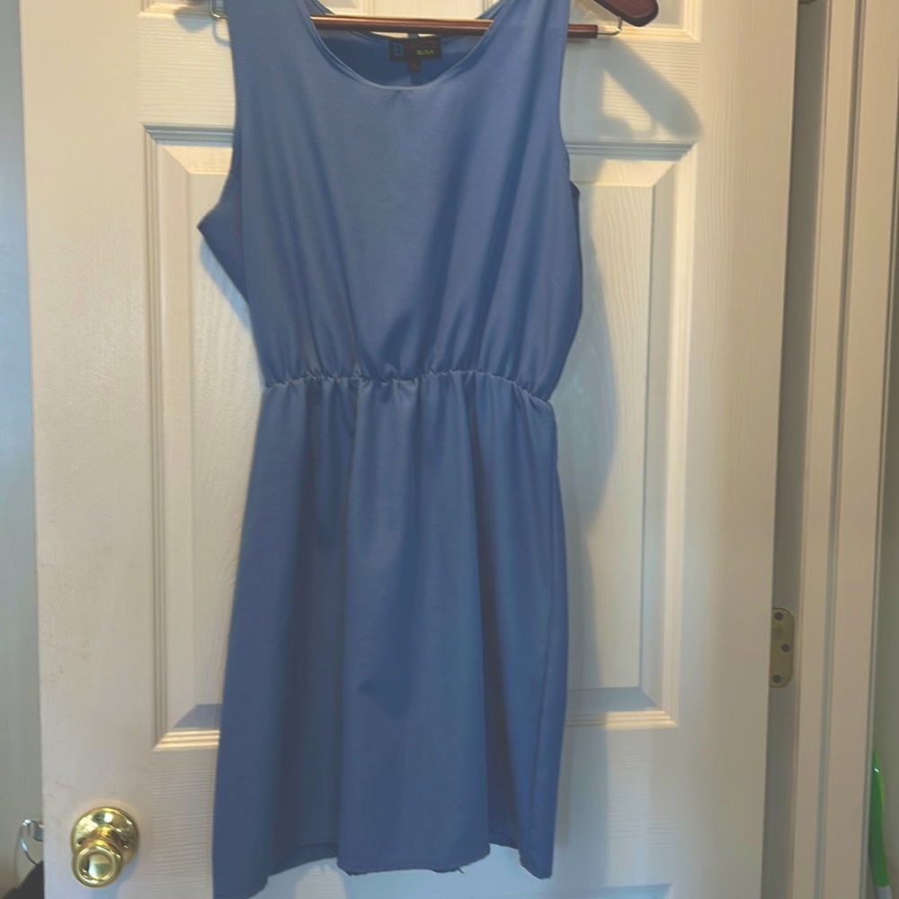 B Famous Sleeveless Blue Dress Size XL   Pit to pit 19 L 37. Sleeveless